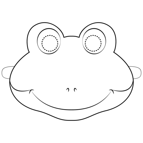 Frog Mask Coloring Page